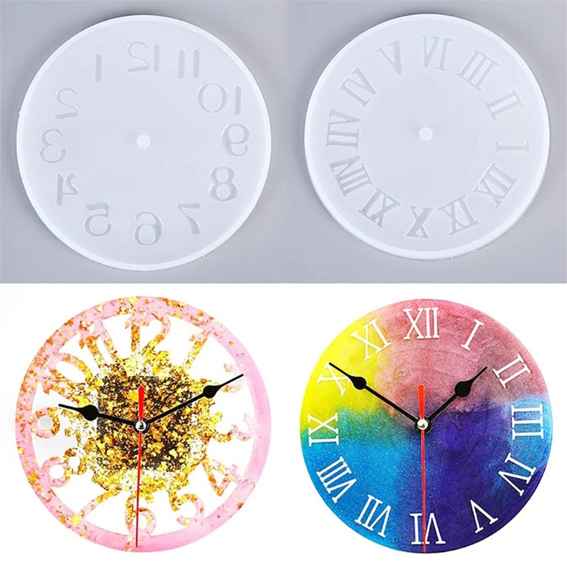 

2021 New 4Pcs Clock Resin Molds Arabic Roman Numerals Constellation Silicone Casting Mold