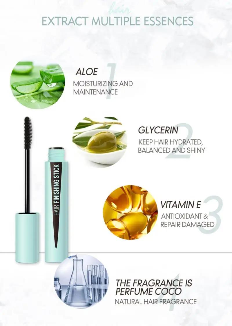 Палочка для финишной обработки сломанных волос пушистая и нежирная натуральный