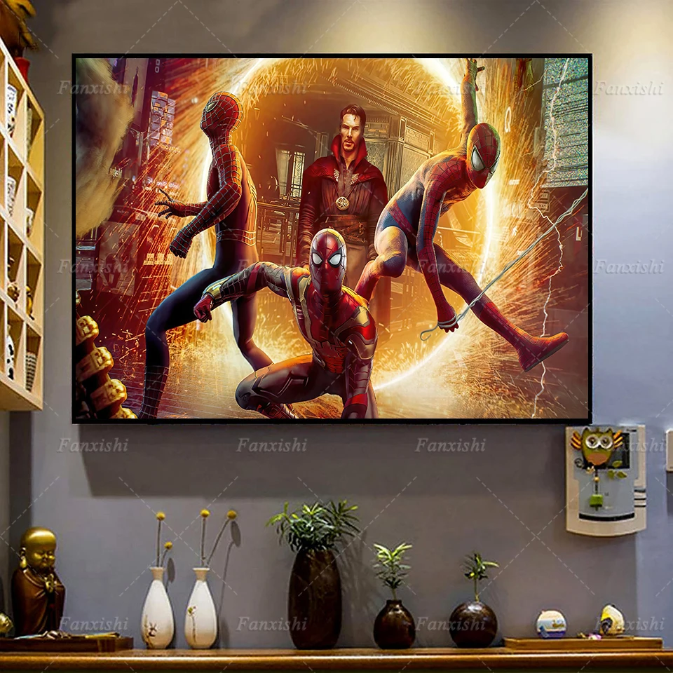 

Spider Man No Way Home Movie Poster Marvel Superhero Painting Modern Living Room Decor Canvas Wall Art Prints Nordic Home Decor