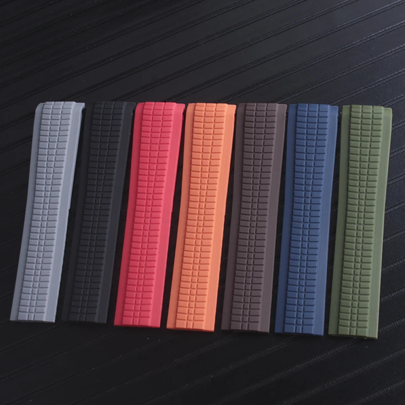 Ремешок силиконовый для наручных часов резиновый браслет с изогнутым концом