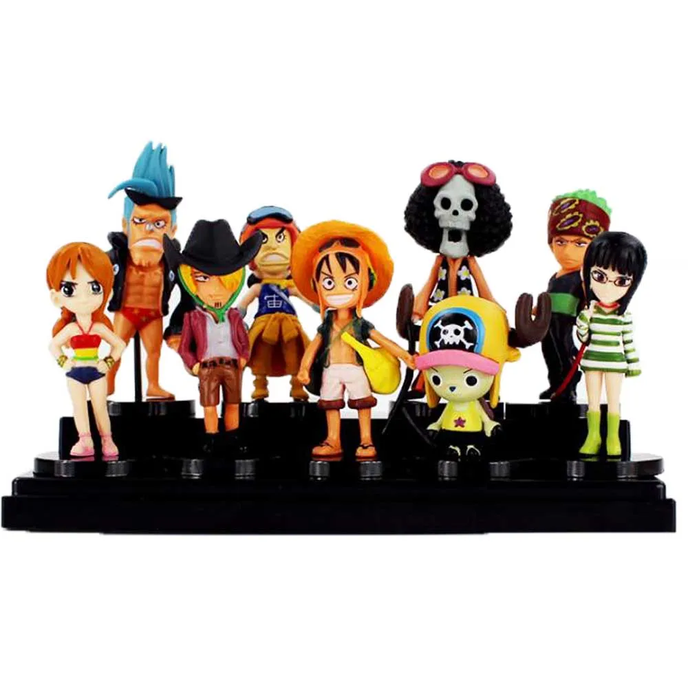 9 шт./лот аниме OP Mini Luffy Nami Robin Zoro Sanji Usopp Chopper Brook Franky Фигурки игрушки | Игрушки и хобби