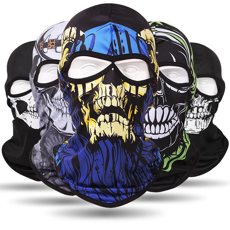 

2021 Outdoor Sunscreen Winter Balaclava Motorcycle Face Mask Lycra Moto Biker Wind Cap Ski Mask Windproof Motorcycle Headgear