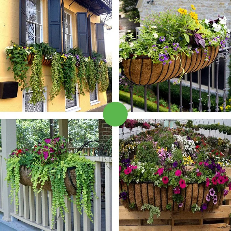 

24 Inch Coconut Liners for Planters,Horse Trough Coco Liners for Window Box/Hanging Trough Planter 4 Pack