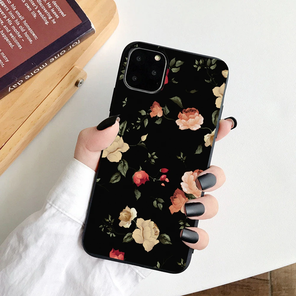 09 3D Рельефный цветок изысканный чехол s для Apple iPhone 8 7 Plus X ТПУ силиконовый мягкий чехол для iPhone 6S 5S SE XS 11Pro Max XR - Цвет: 09