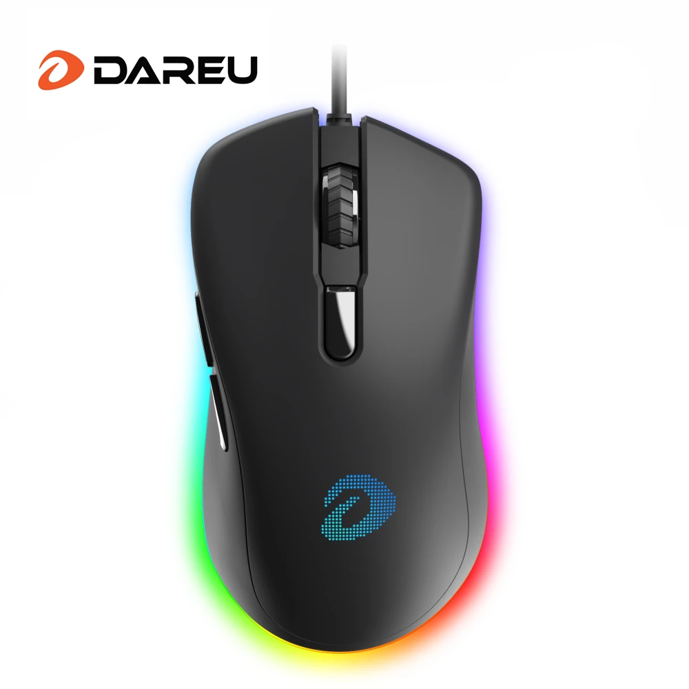 

DAREU EM908 Wired RGB Gaming Mouse 6 Programmable Buttons ATG4090 Sensor 6000 DPI 50 Million Clicks Mice For Computer laptop