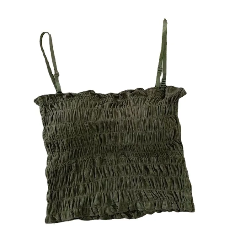 

New Style Pleated Women Camisole Ladies Sexy Breathable Body Shaping Beauty Vest Base Yoga Sports Running Underwear Comfortable