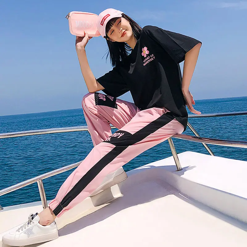 

HOT woman set 2021 new women's costumes sportswear suit summer fashion Korean version loose and casual two piece set women