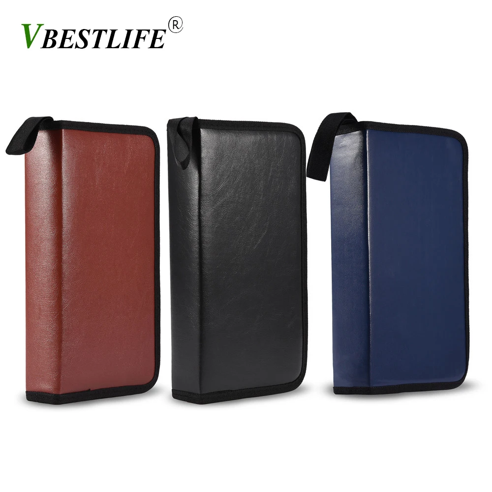 VBESTLIF 80 диск большой емкости портативный из искусственной кожи porta CD DVD VCD чехол для хранения Упаковка держатель высокое качество 3 цвета вариант