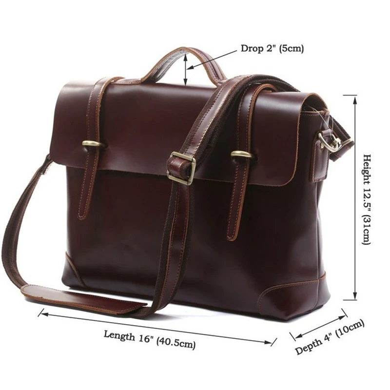 

2021 Men Bag Men's cow Leather Bag Laptop Briefcase Bag Brand Bags Shoulder Strap Bag For Documents With Shoulder Starp Wine Red