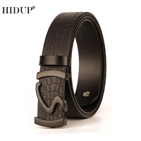 hidup top quality cowhide leather strap belt fashion design s slide buckle metal belts for men 3 3cm width accessories nwj868