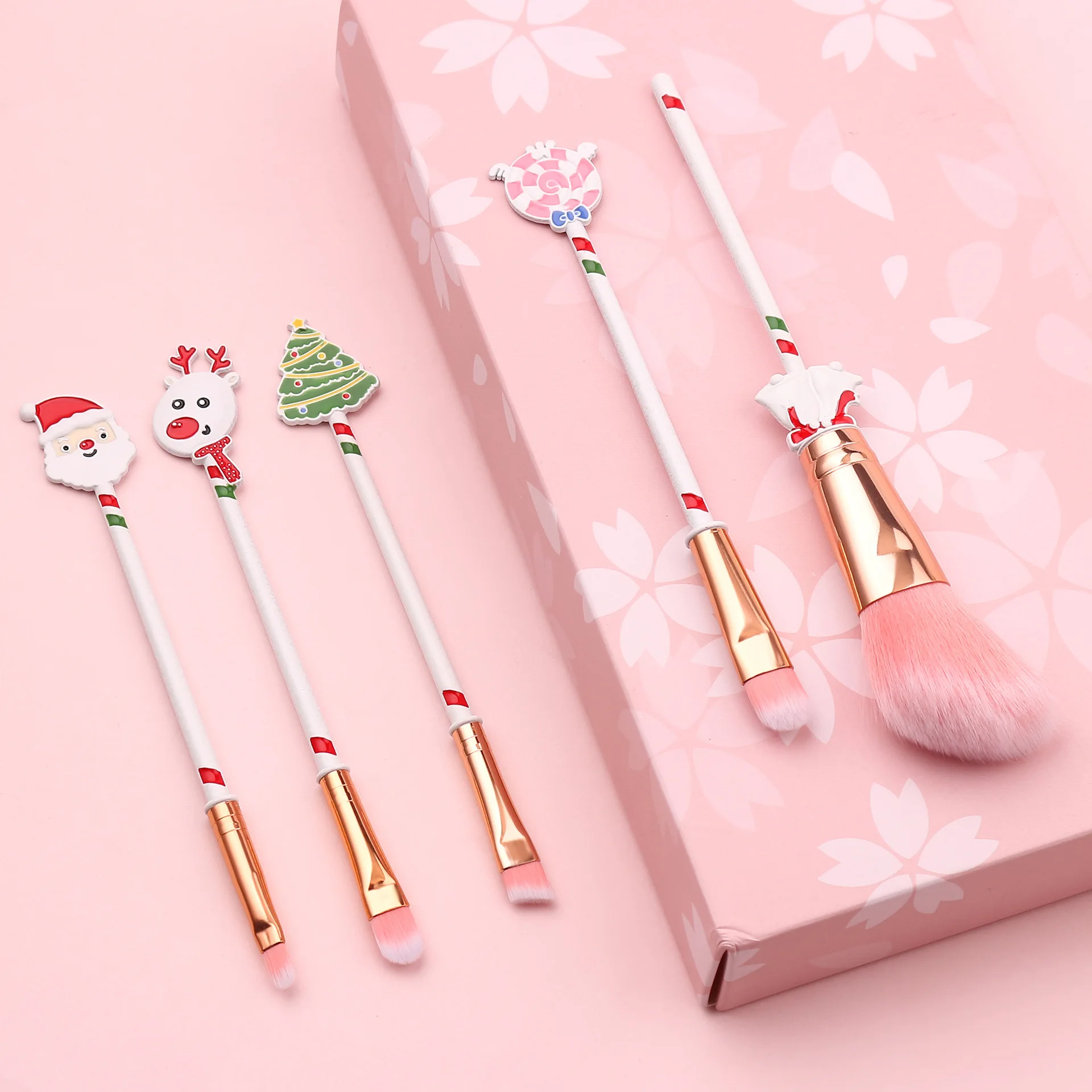 Рождественские подарки Лось 5 шт Кисть для макияжа Начинающий набор кистей
