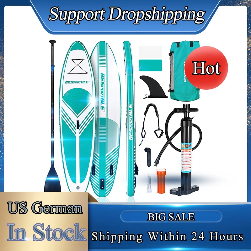 

BESPORTBLE 120 X 30 X 6 Inch Inflatable Surfboard Stand Up Paddle Board Surfing Water Sport Sup Board Dinghy Raft Paddle Board
