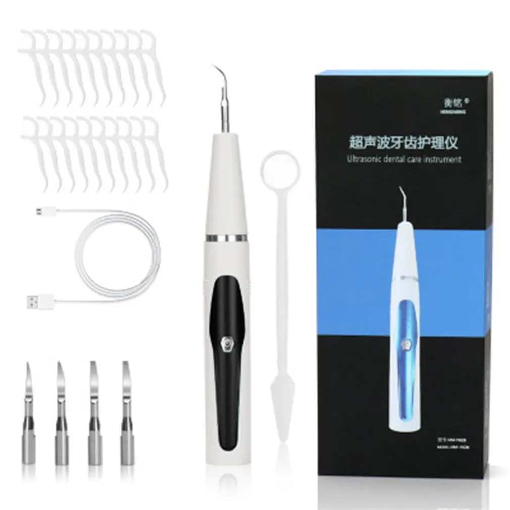 

1 Set Ultrasonic Calculus Remover Dental Scaling Electric Portable Scaler Smoke Stains Tartar Plaque Teeth Color Random