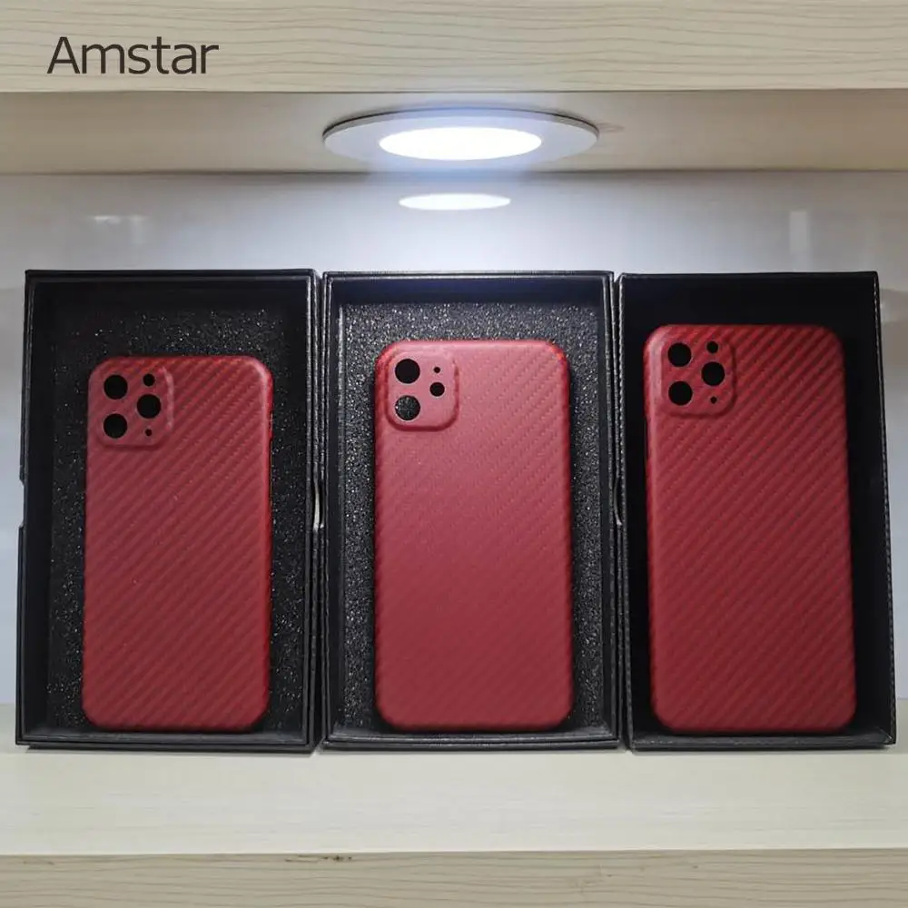 Защитный чехол Amstar из настоящего углеродного волокна для iPhone 11 Pro Max Защита камеры