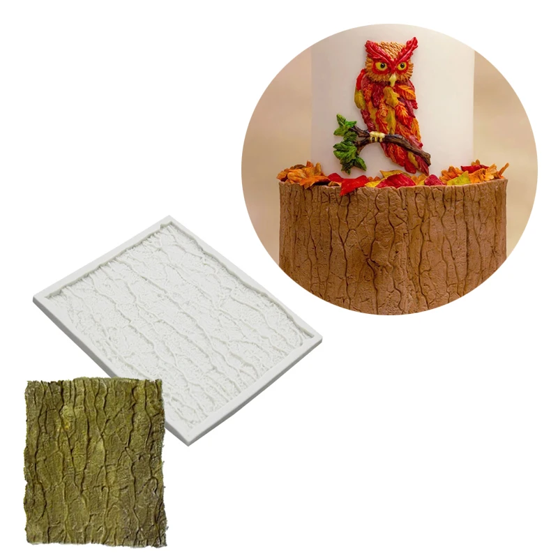 

Color Random Tree Bark Texture Fondant Silicone Mold Pastry Biscuits Chocolate Flip Sugar Cake Chocolate Mold DIY Baking Tools
