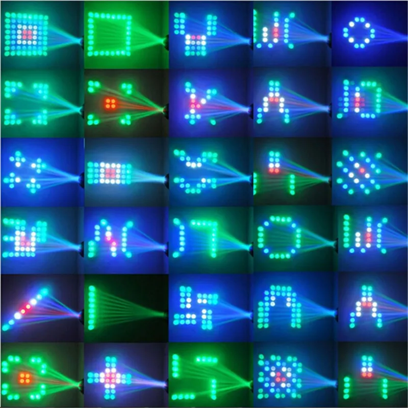 

20W Mini Stage Lights 90-240V 64LEDs New Home Entertainment Disco DJ KTV Club Party Show Patterned Beam Laser Equipment Lights