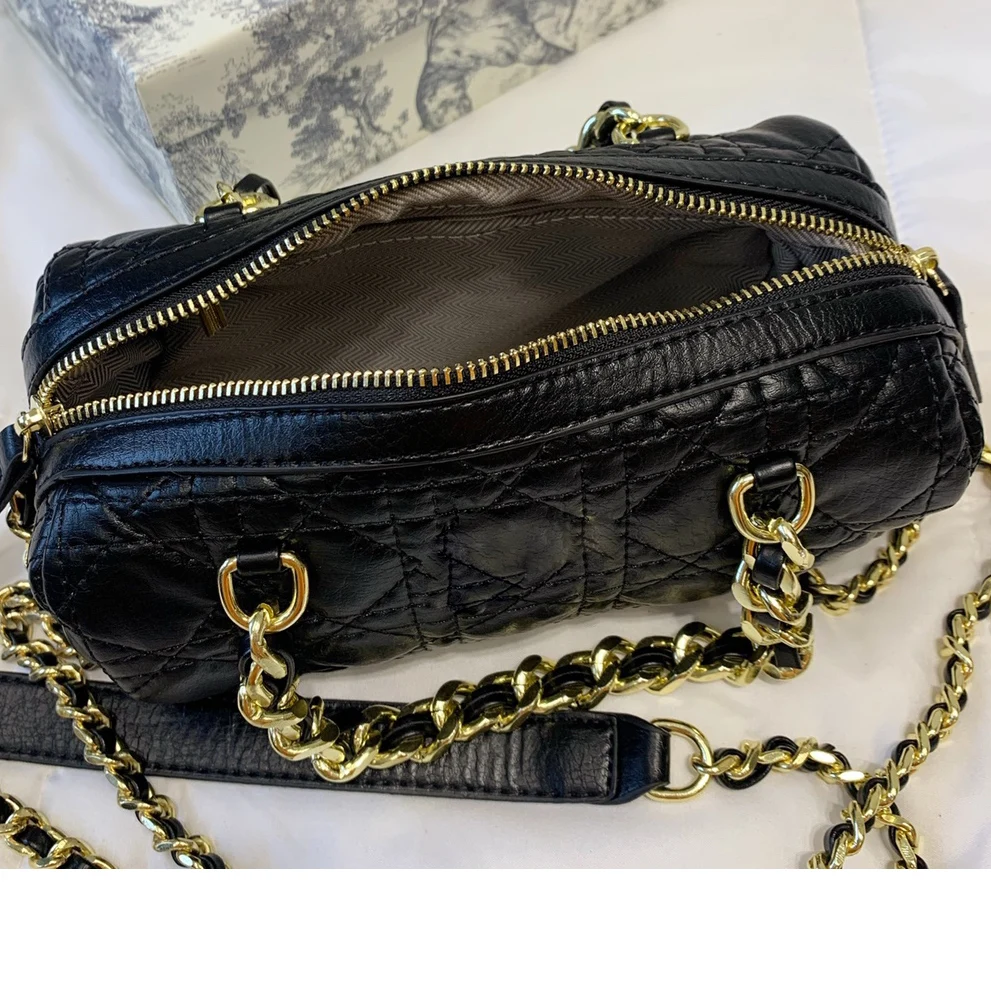 

New Luxury Boston Messenger Bags for Women Leather Handbag Diamond Lattice Leather Shoulder Bag Ladies Clutch Top Handle Bag Sac