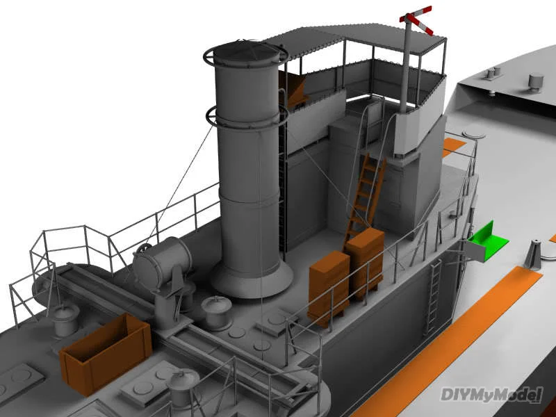 DIYMyModeI-barco de papel modelo 1:100, patrulla brit&aacute;nica M15, modelo de barco militar, abanico, Manual de regalo, bricolaje-3