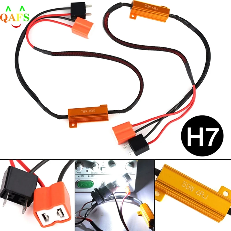 

2Pcs/lot 50W H7/9005/9006 Car Load Resistor Error Canceller LED Decoder Canbus Free Wiring Canceller Decoder Light