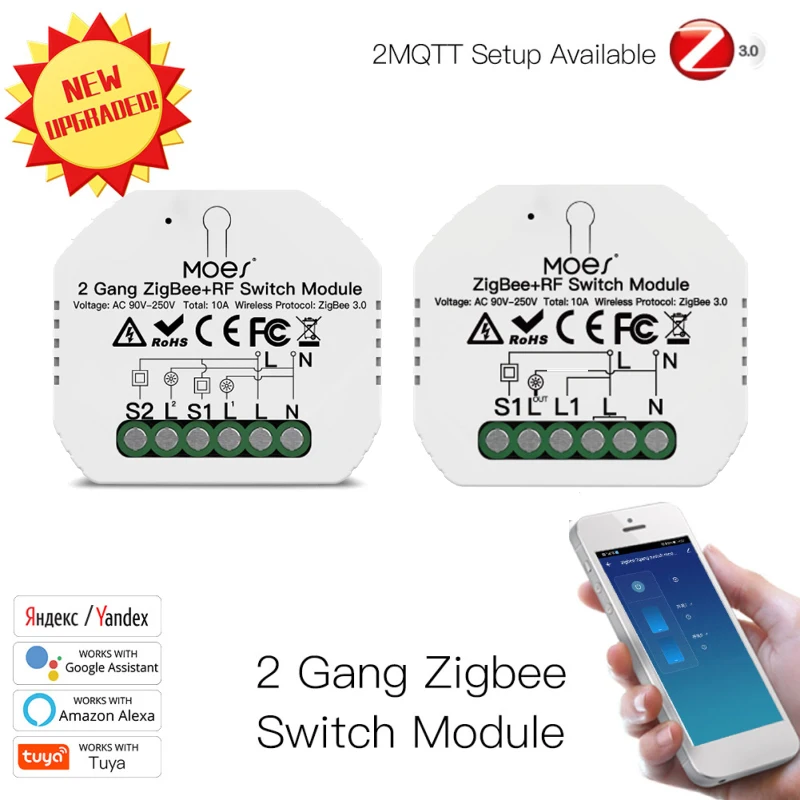 

Умный модуль высветильник еля света Tuya ZigBee 3,0, беспроводной пульт дистанционного управления Smart Life/Tuya, работает с Alexa Google Home для голосового уп...