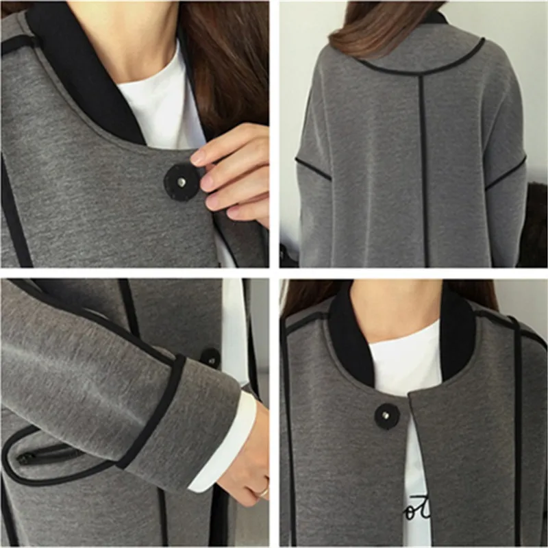 

NEW Autumn Winter Plus Size Women's Trench Coat Double-Sided Wear Baseball Uniform Mid-Length Windbreaker Female Outerwear Z641