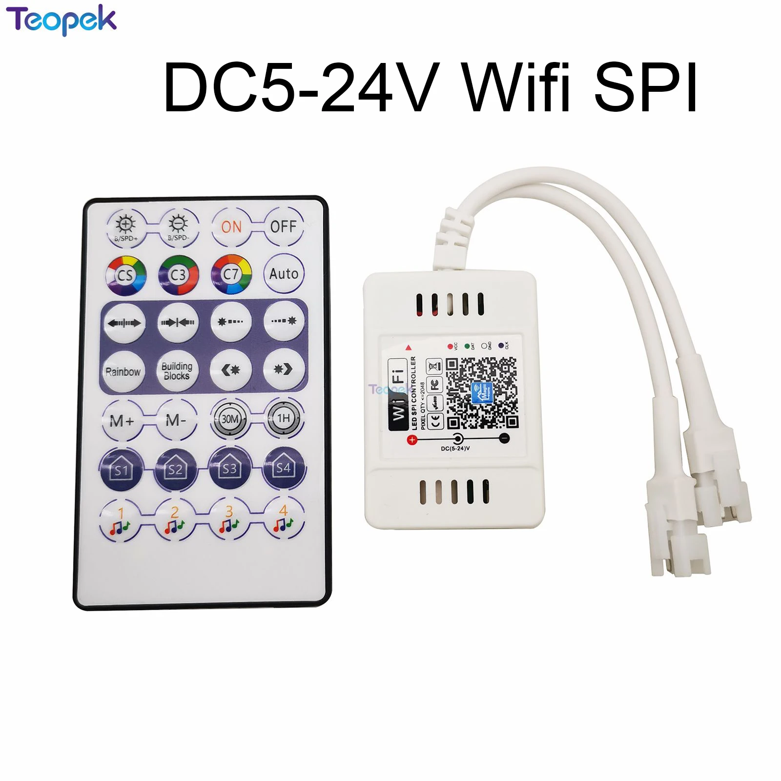 Светодиодный контроллер SPI для Pixel Strip DC5 24V 2048 пикселей Wi Fi и голосовой с 28
