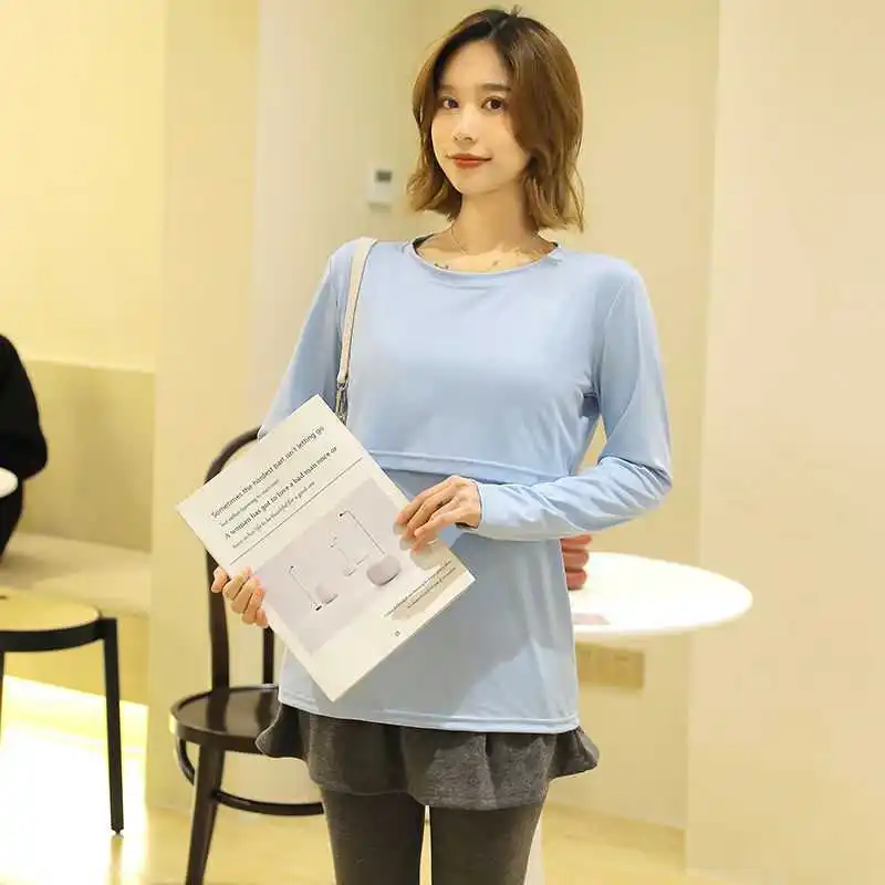 

Breast feeding fashion wear spring and autumn pregnant women's breast-feeding top go out spicy mother's confinement clothing