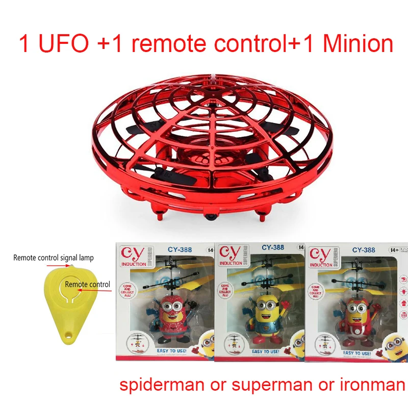 Мини UFO Дрон игрушки Инфракрасный зондирование управление интерактивный самолет жесты индукции управления led высота удержания Квадрокоптер для детей - Цвет: set 9