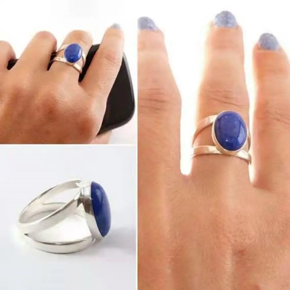 

New Creative Popular Sapphire Hollow Ring Elegant Fashion Ladies Casual Wedding Party Geometric Ring Jewelry