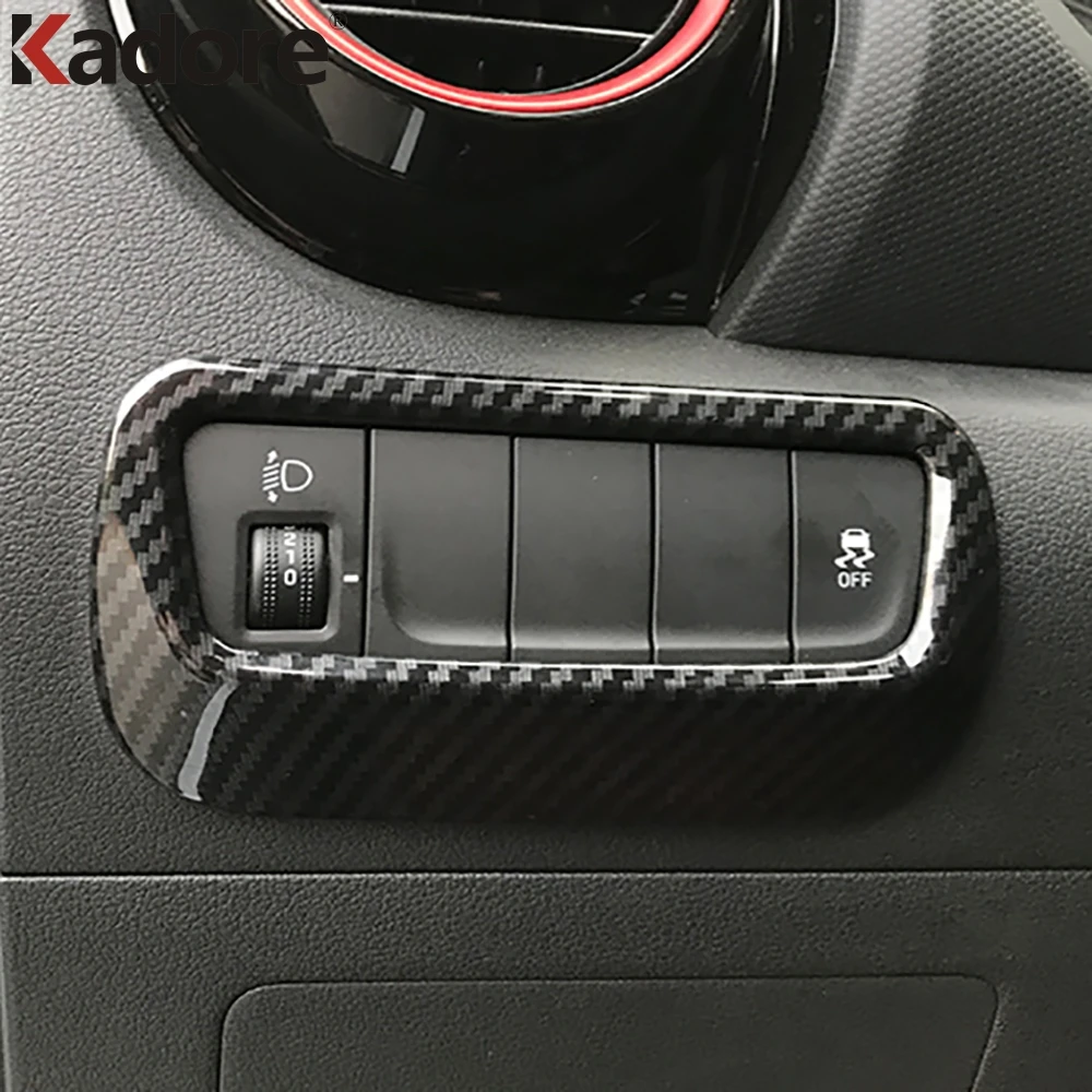 Для hyundai Kona Encino Kauai SUV 2017 2020 ABS матовая Кнопка регулировки передней фары рамка