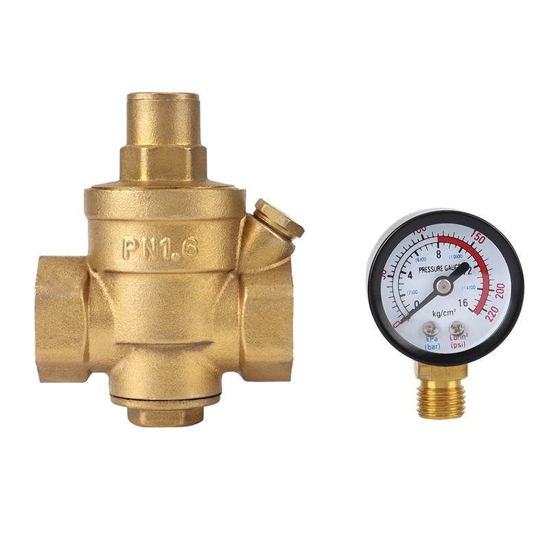 PN 1 6 Регулируемое давление воды редуктор регулятора Brass DN20 с измерителем датчика