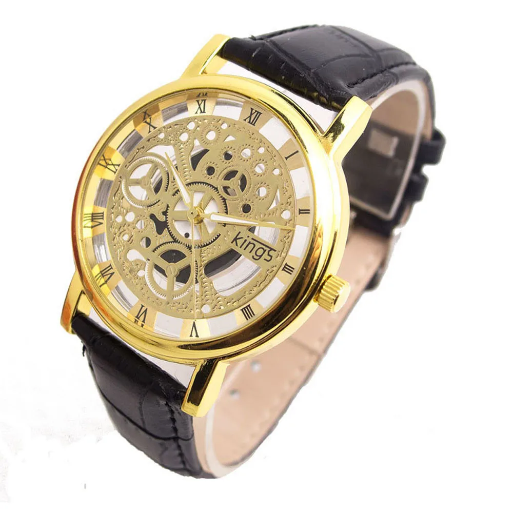 Роскошные брендовые наручные часы с гравировкой мужские и женские скелетоны