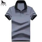 Рубашка-поло мужская летняя новая мужская рубашка-поло с коротким рукавом Однотонная хлопковая рубашка модная мужская деловая Повседневная рубашка-поло 8801