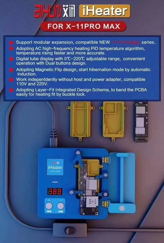 

iHeater 220V/110V Pre-heating Station Thermostat Platform heating plate for iPhone Android 11 Pro X XS MAX Motherboard Fixture