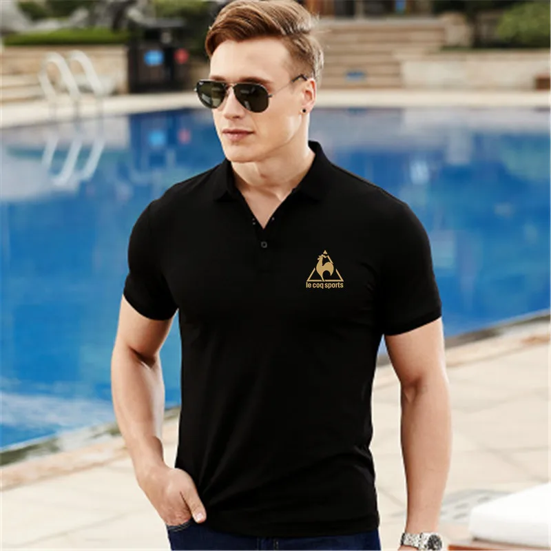 

New Summer High Quality Men's Polo Shirt Casual Social Business Short-sleeved Men's Shirt Lapel Polo Shirt Solid Color Printing