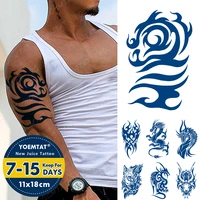 juice ink tattoos body art lasting waterproof temporary tattoo sticker wolf power totem tatoo dragon demon arm fake tatto men