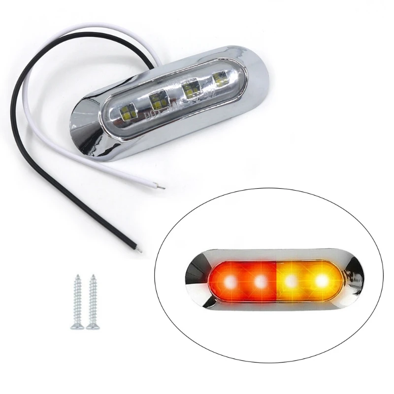 

10-30V Vehicle LED Lights Trailer Side Caution Lamp Bright 4 LED Lamp Replacement Suitable for Safety Driving at Night