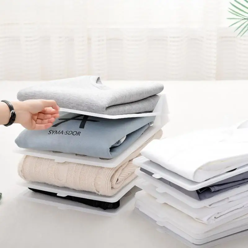 

30 5PCS Storage Folding Board Creative Household Clothe Artifact T-shirt Finish Frame Anti-wrinkle Storage Holders Racks