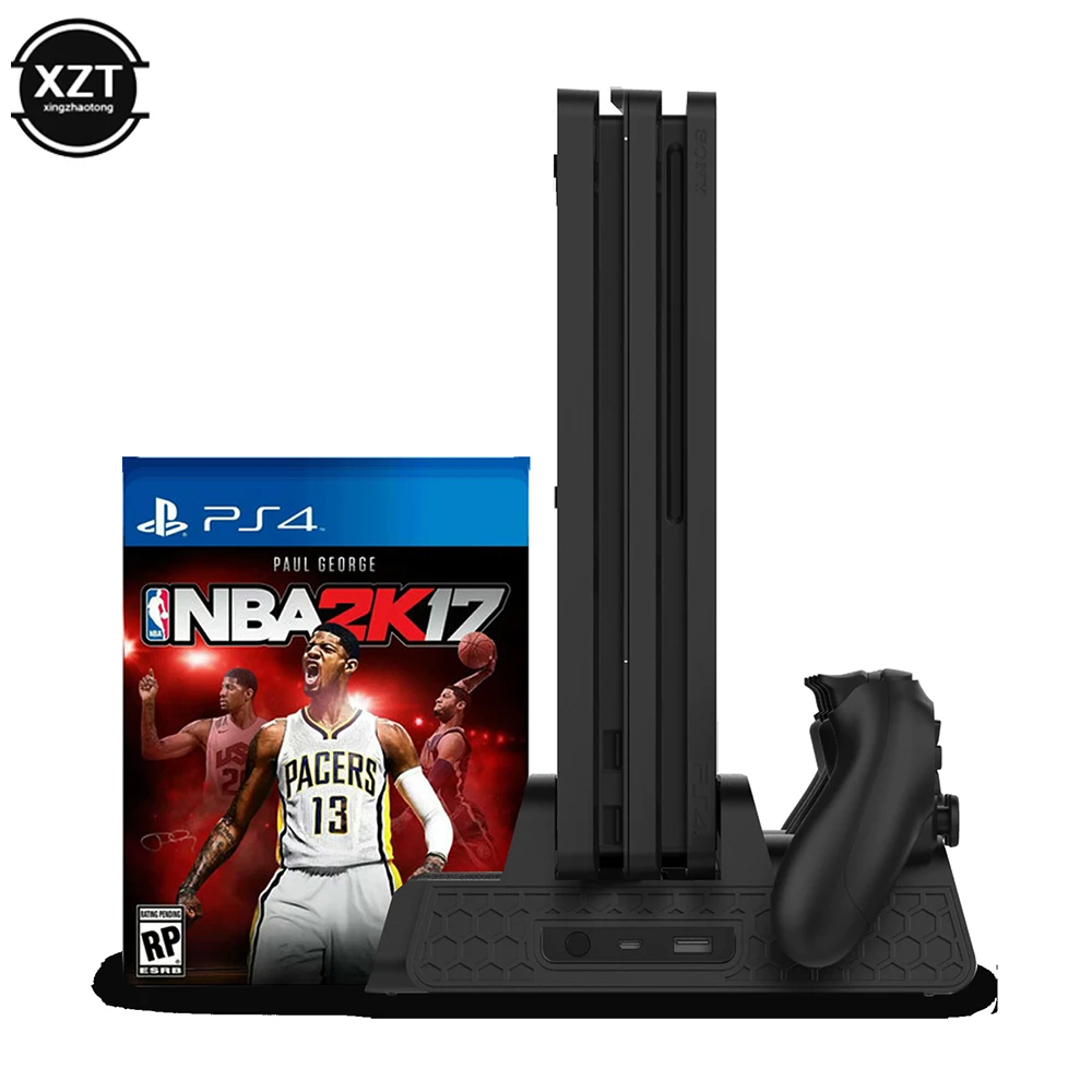 Зарядная Станция для PS4 Slim PRO подставка с охлаждающим вентилятором двух игровых