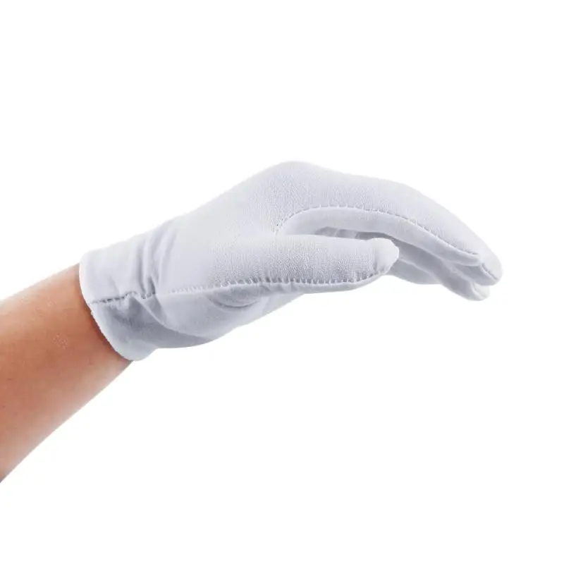 

1-10 Pairs White Soft Cotton Ceremonial Gloves Glove for Male Female Serving/Waiters/Drivers Gloves