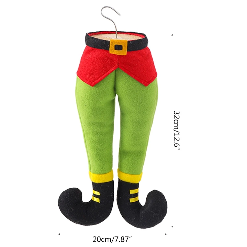 50LE Christmas Santa &amp Elf Legs Plush Stuffed Feet Stuck in Tree Decoration Green Belt/ Red Streak/ Streak | Игрушки и хобби