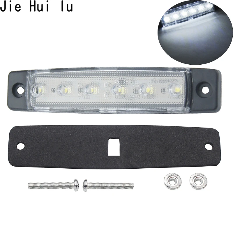 

12V Car External Lights White 6 SMD LED Auto Car Truck Lorry Side Marker Indicator Trailer Light Tail Rear Side Lamps White