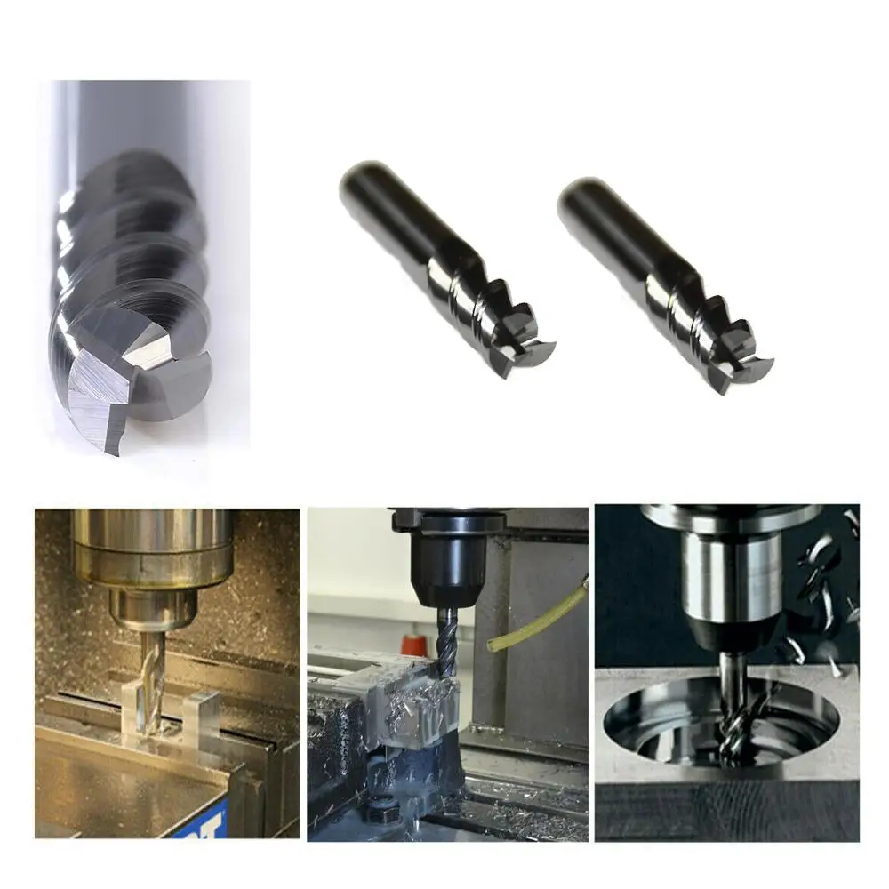 HRC55 1~8MM Solid Carbide End Mills For Aluminum CNC Milling Cutter 3Flutes Tungsten Steel Router Bits | Инструменты