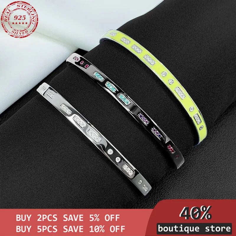 

S925 Sterling Silver Morse code couple luxury lighting model fashion open atmosphere Bracelet luxury jewelry