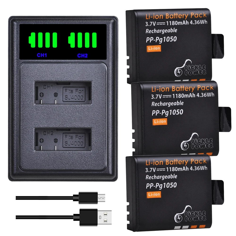 PG1050 Батарея Зарядное устройство Комплект для спортивной экшн камеры SJCAM SJ4000 SJ5000