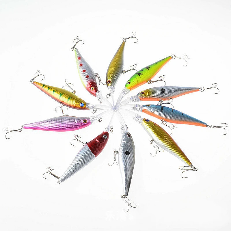 Приманка для рыбалки 11 см/10 г искусственная жесткая рыбалка с 2 тройными крючками