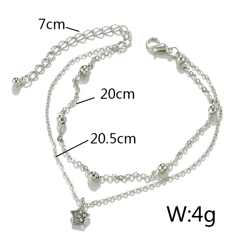 

Simple Heart Ankle Layering Pendant Anklet Foot Jewelry 2021 Summer Beach Anklets On Foot Ankle Bracelets For Women Leg Chain