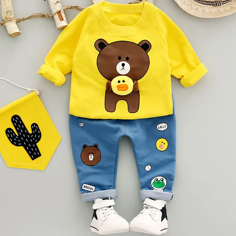 Лидер продаж одежда для маленьких мальчиков Детская весенняя комплект одежды с