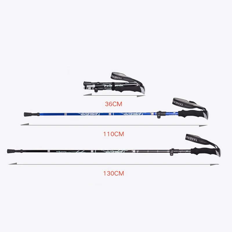 

Handle 4-Section Folding Walking Sticks Canes CrutchesTrekking Poles