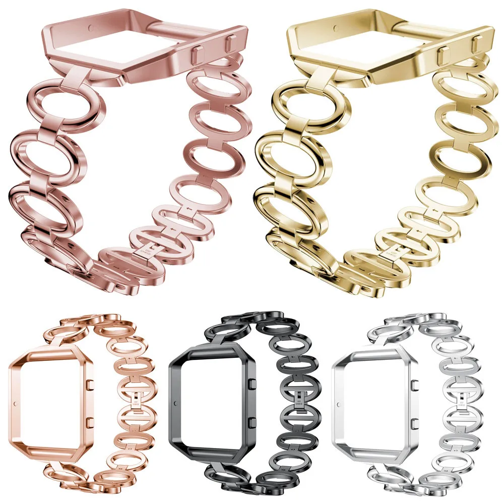 OTOKY роскошный браслет из нержавеющей стали Смарт часы ремешок + чехол для Fitbit Blaze